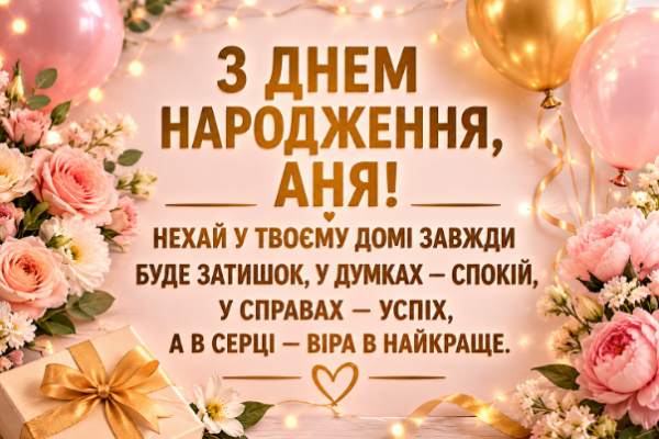 з днем народження аня картинка