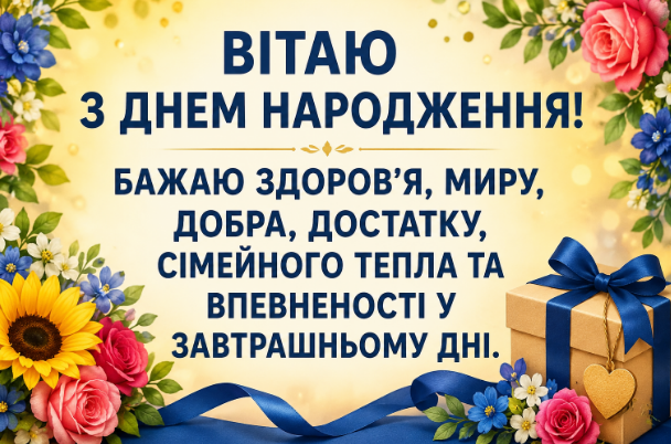 смс з днем народження картинка