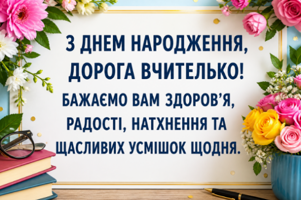 з днем народження вчительці картинка