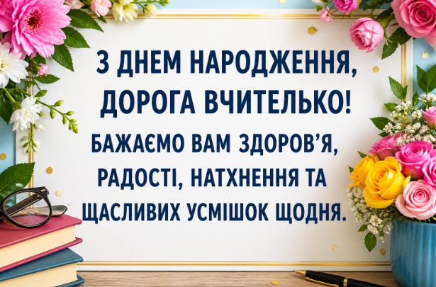 з днем народження вчительці картинка