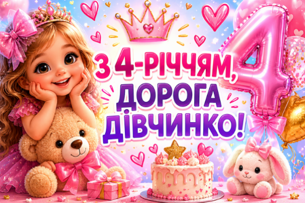 з днем народження 4 роки дівчинці