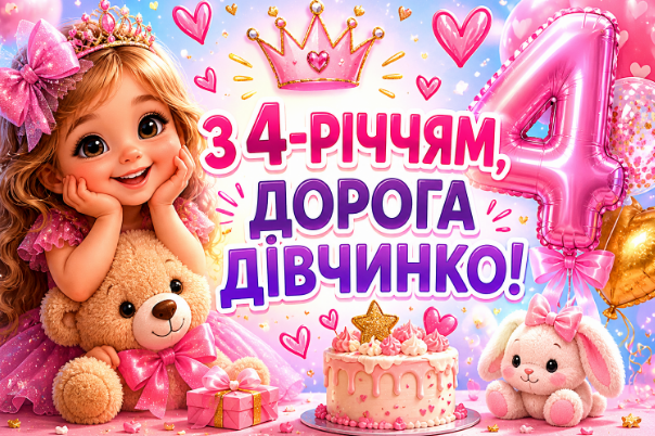 з днем народження 4 роки дівчинці