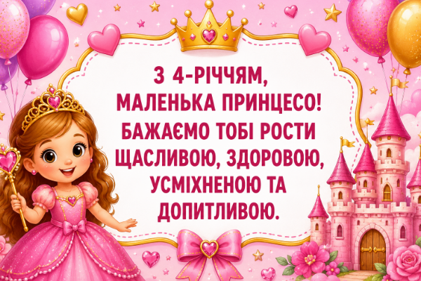 з днем народження дівчинці 4 роки