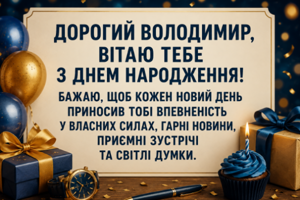 з днем народження володимир картинка