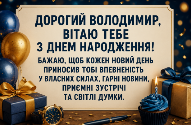 з днем народження володимир картинка