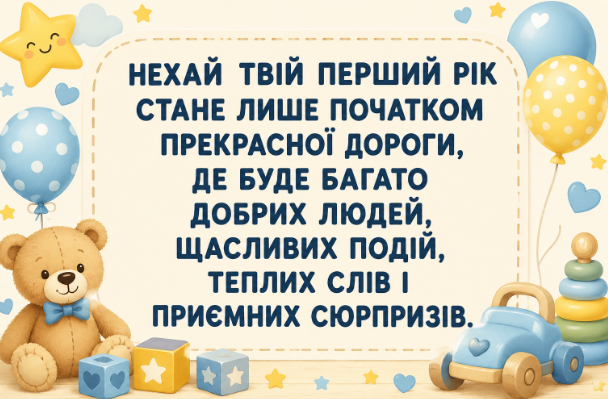 з днем народження 1 рочок листівка