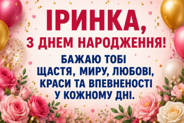 з днем народження іринка