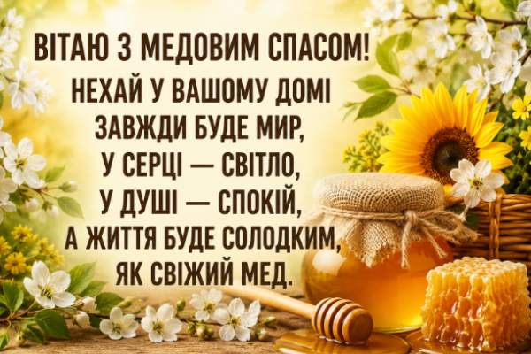 привітання з медовим спасом відкритка
