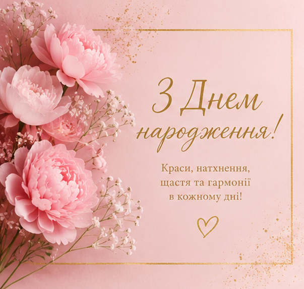стильна листівка з днем народження жінці 1