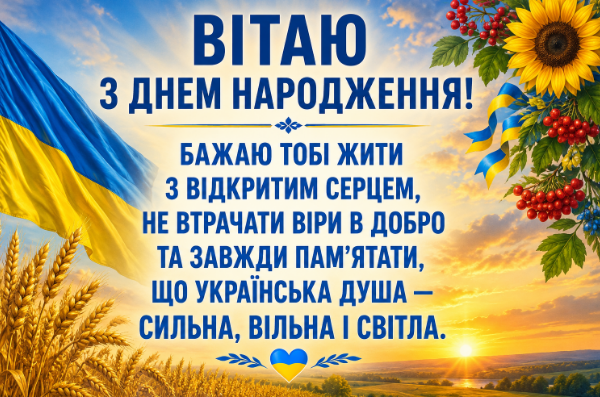 привітання з днем народження патріотичні відкритка