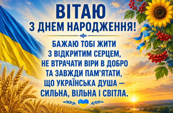 привітання з днем народження патріотичні відкритка