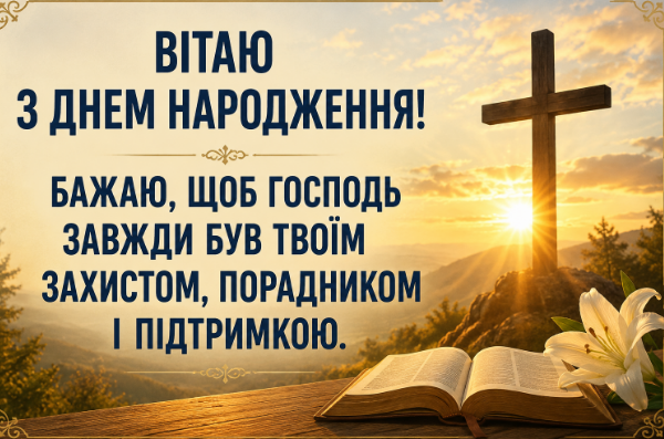 церковні привітання з днем народження відкритка