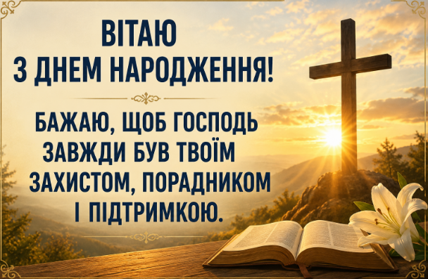 церковні привітання з днем народження відкритка