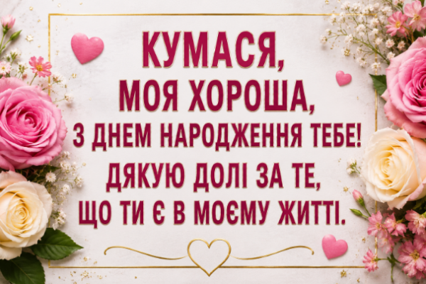 з днем народження кумася відкритка