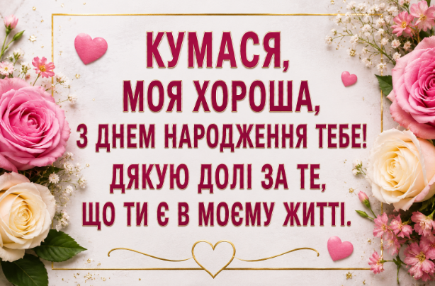 з днем народження кумася відкритка