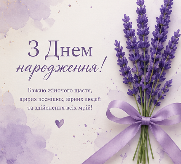 стильна листівка з днем народження жінці 3