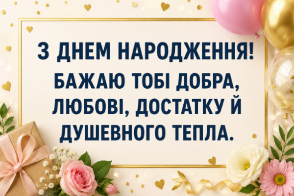 просте привітання з днем народження картинка