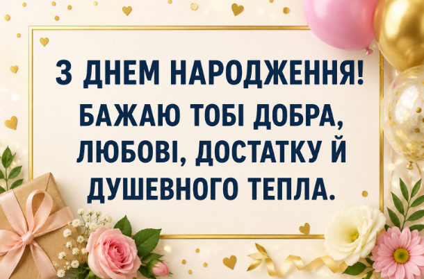 просте привітання з днем народження картинка
