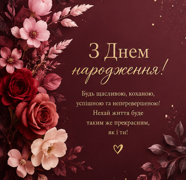 стильна листівка з днем народження жінці 4
