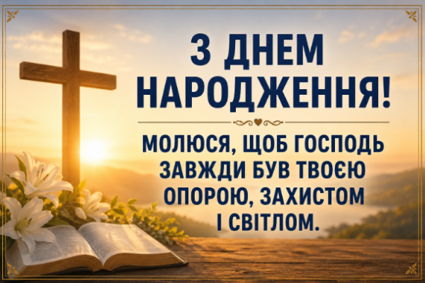 божі привітання з днем народження листівка